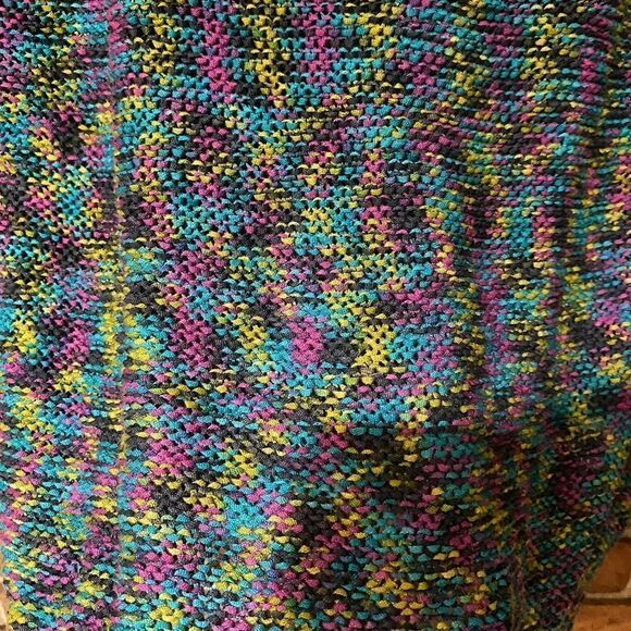 Ruby Rd Multicolor Layered Neck Top with Fringe Large - Picture 3 of 10